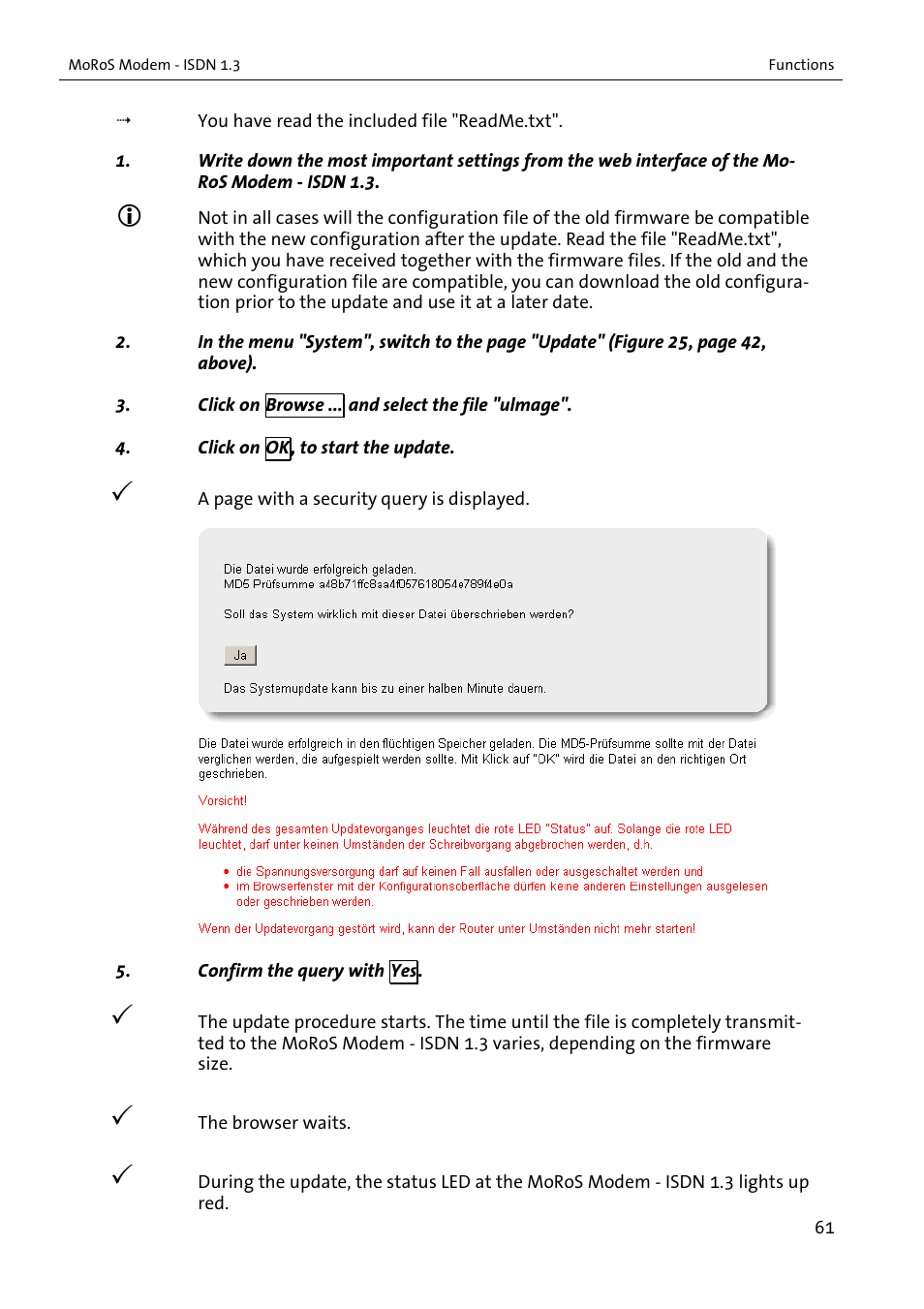 VEGA MoRoS Modem - ISDN 1.3 User Manual | Page 61 / 86