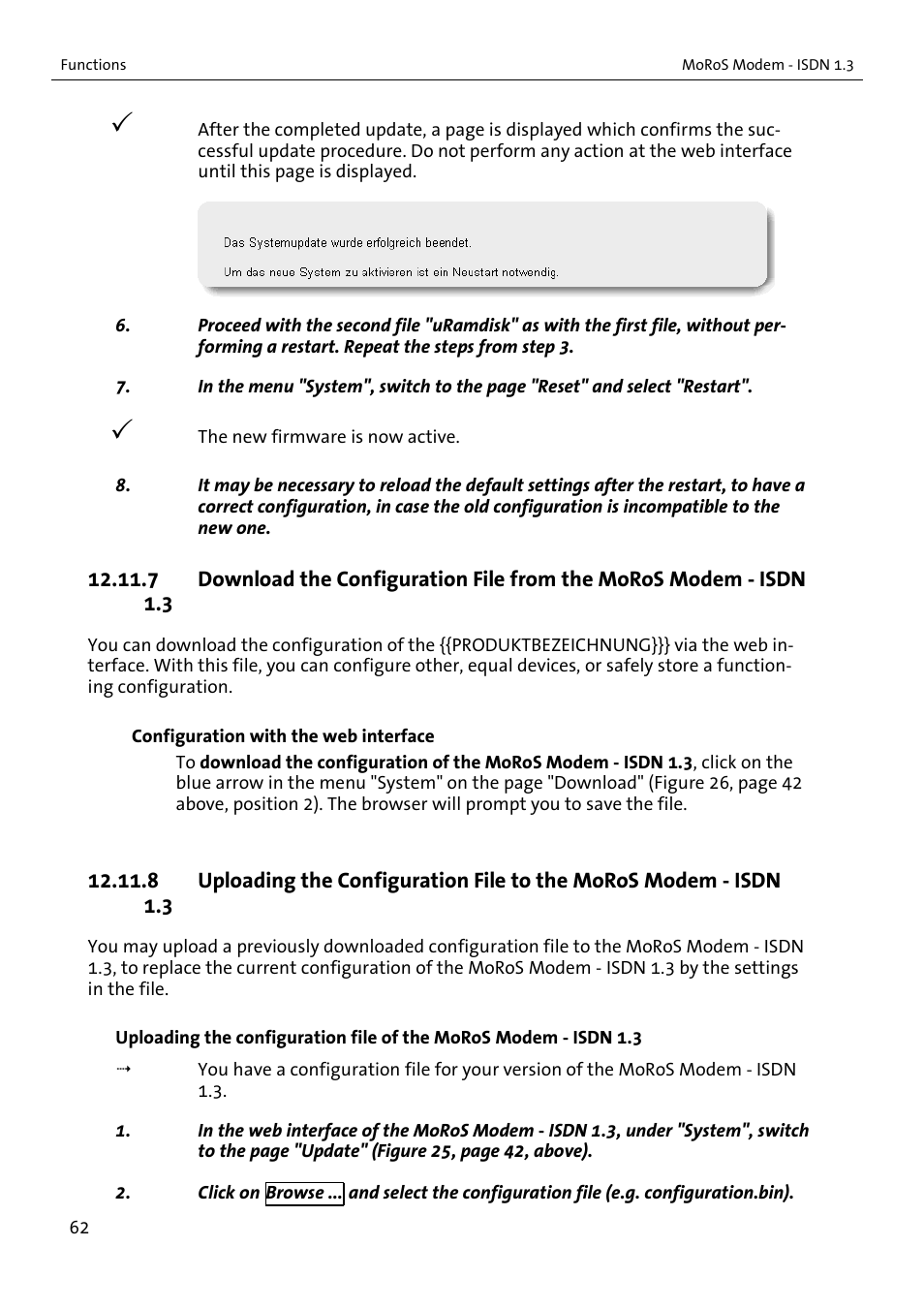 VEGA MoRoS Modem - ISDN 1.3 User Manual | Page 62 / 86