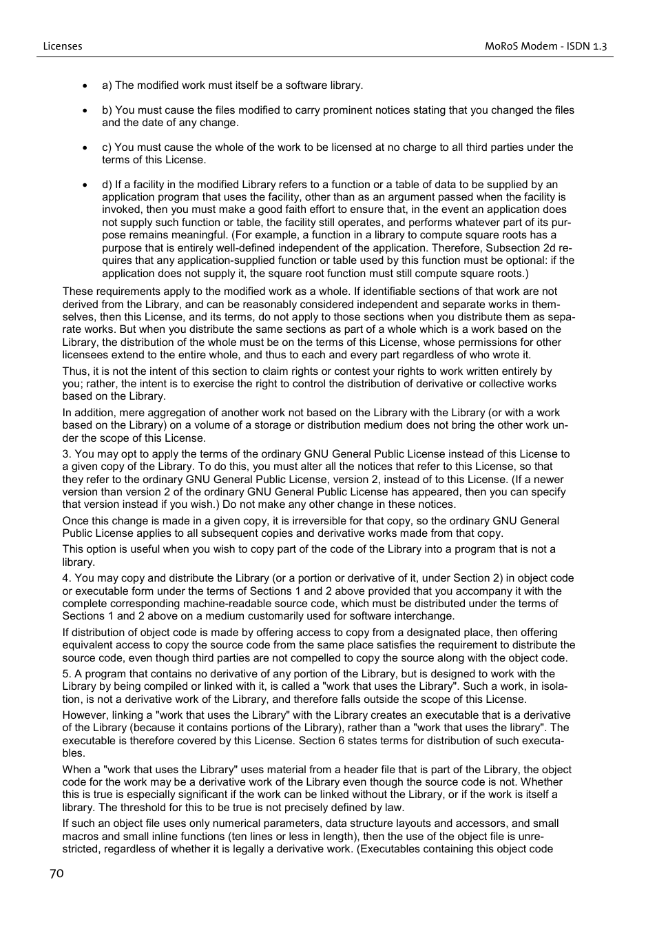 VEGA MoRoS Modem - ISDN 1.3 User Manual | Page 70 / 86