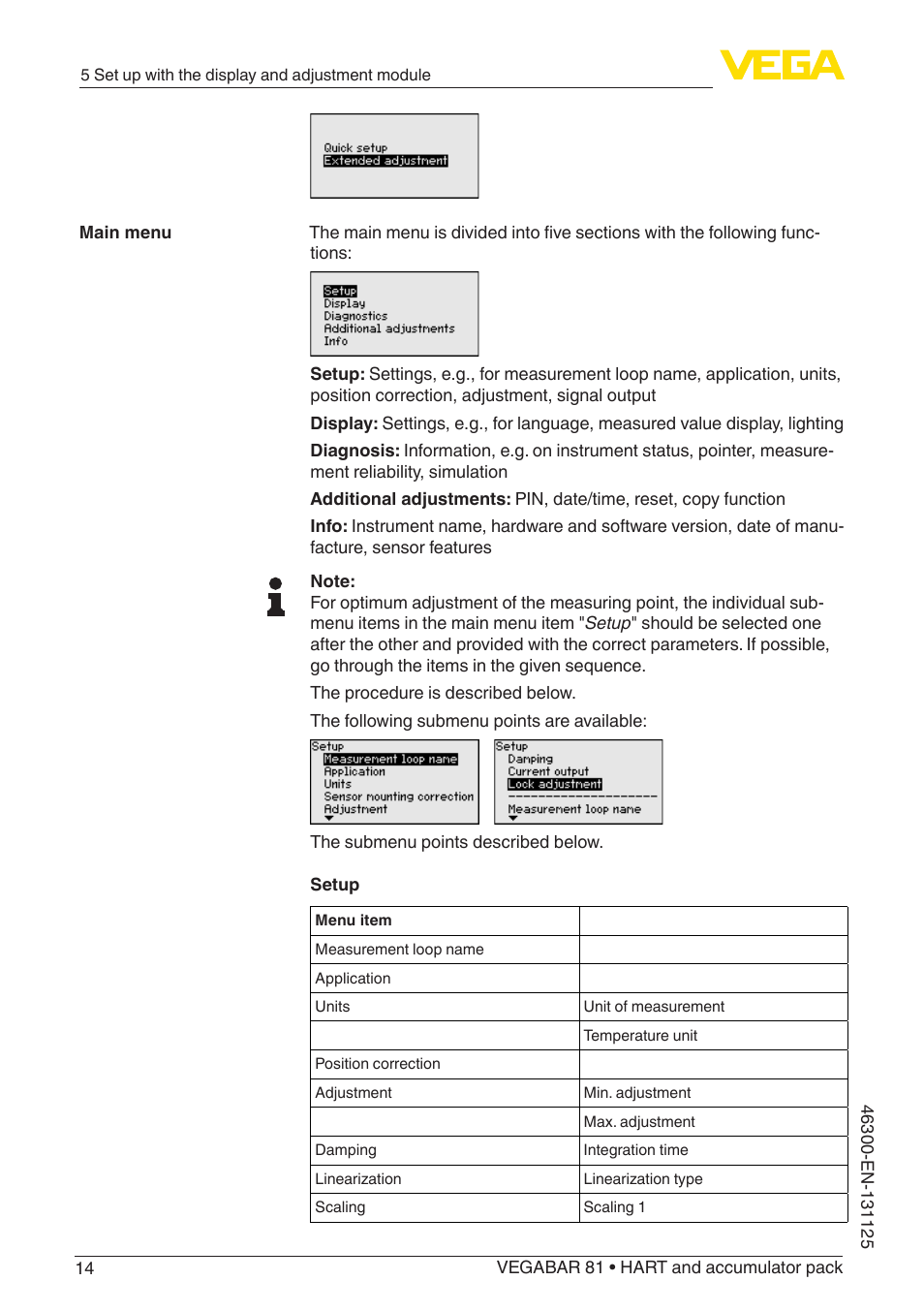 VEGA VEGABAR 81 HART and accumulator pack - Quick setup guide User Manual | Page 14 / 20