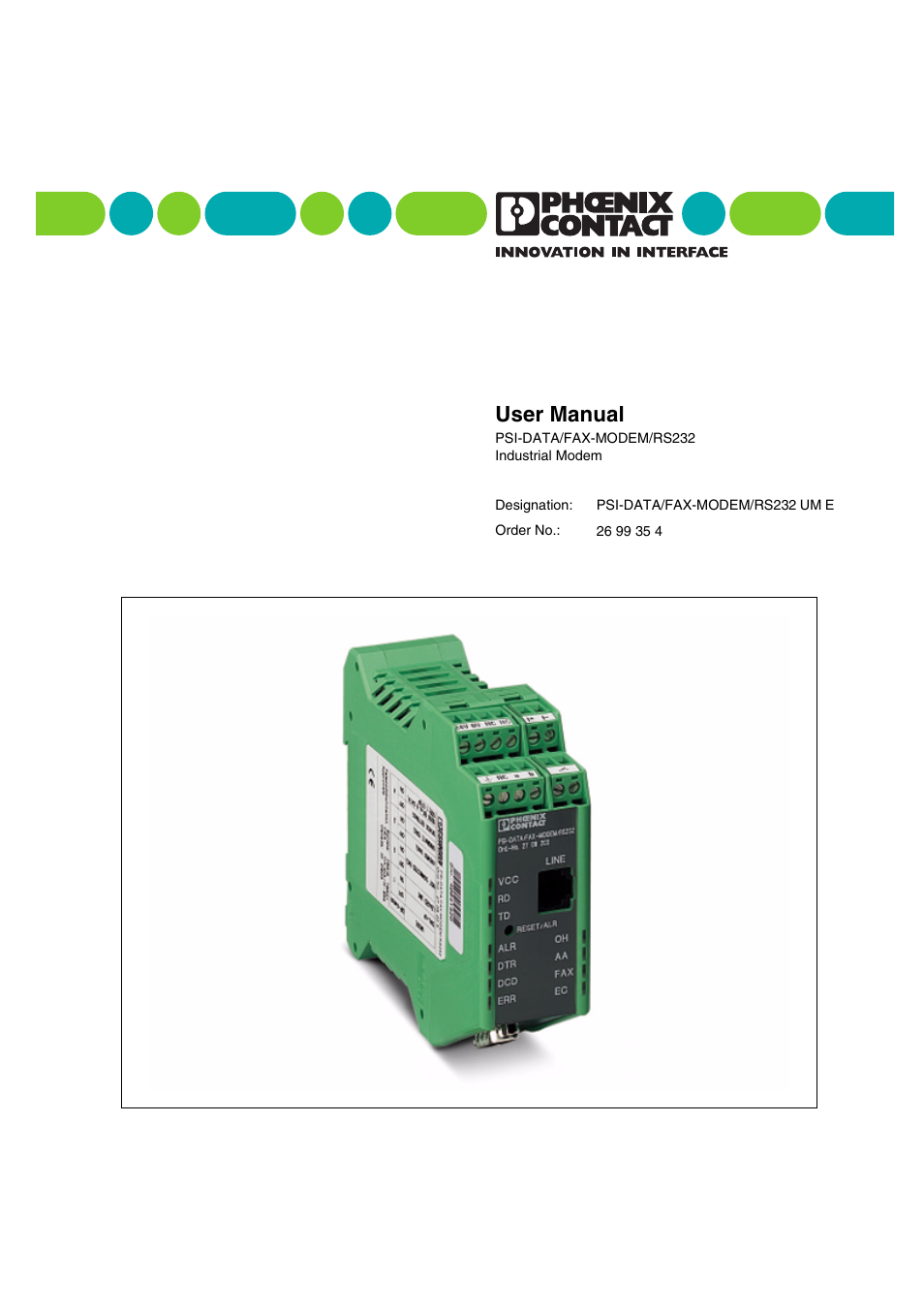 VEGA Phoenix PSI Data Fax Modem User Manual | 128 pages