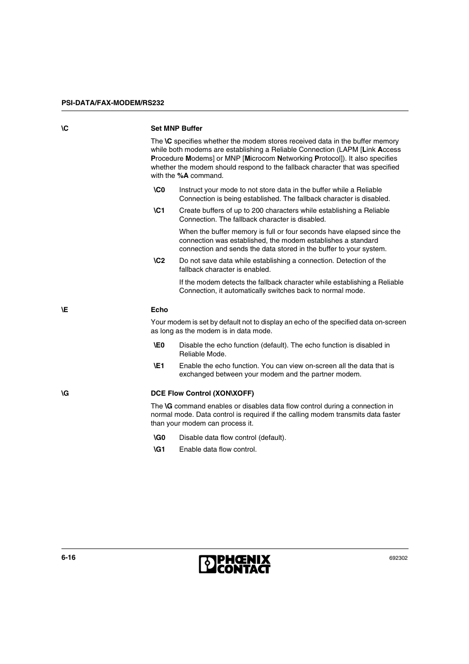 VEGA Phoenix PSI Data Fax Modem User Manual | Page 104 / 128