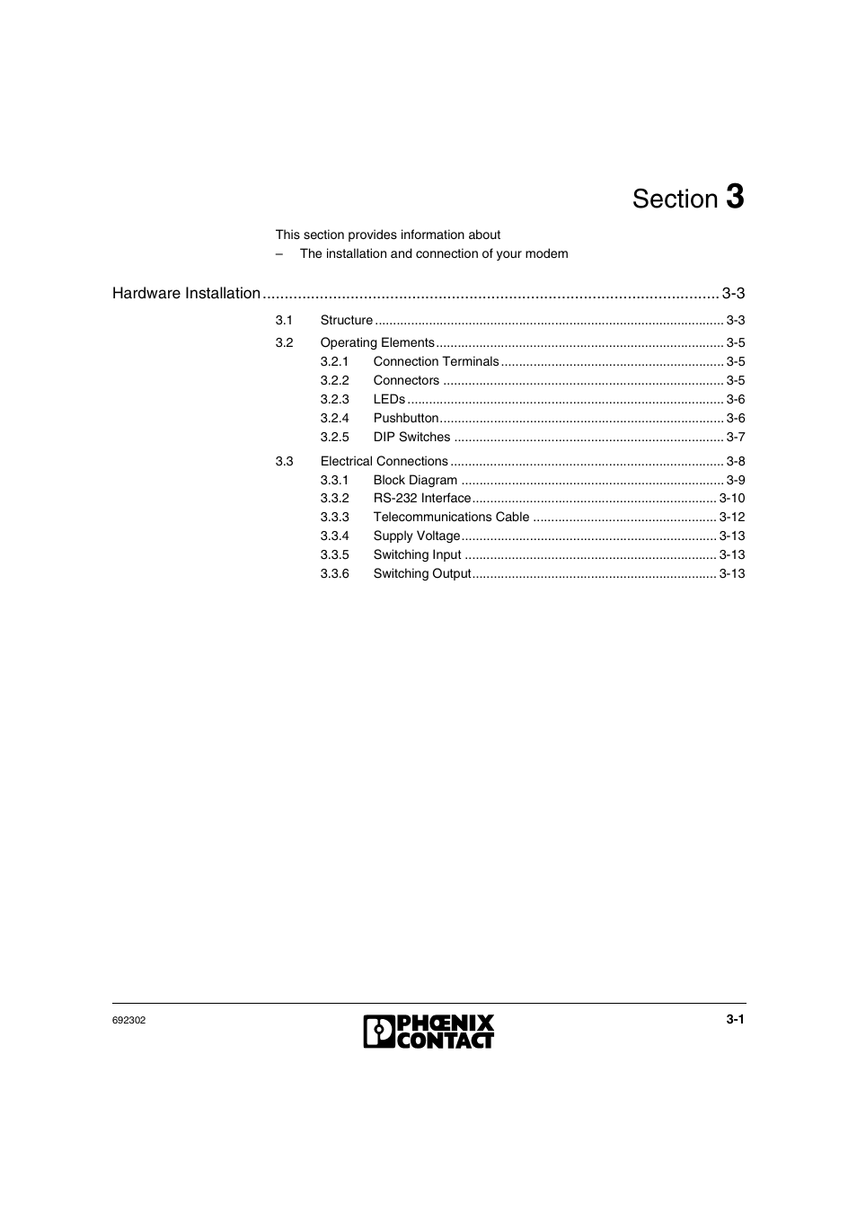 VEGA Phoenix PSI Data Fax Modem User Manual | Page 33 / 128