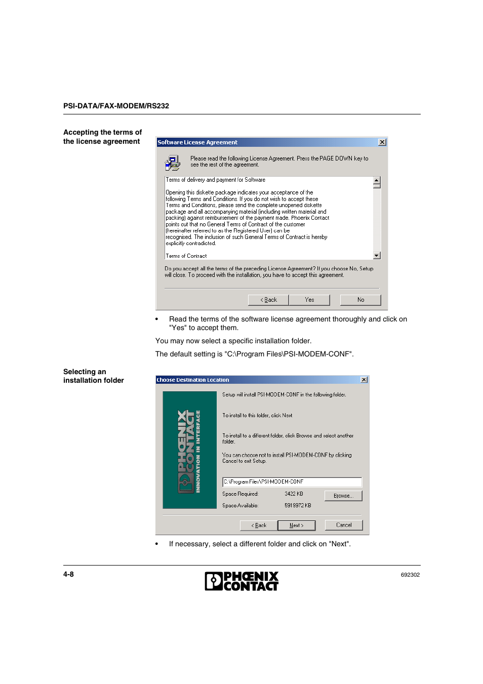 VEGA Phoenix PSI Data Fax Modem User Manual | Page 54 / 128