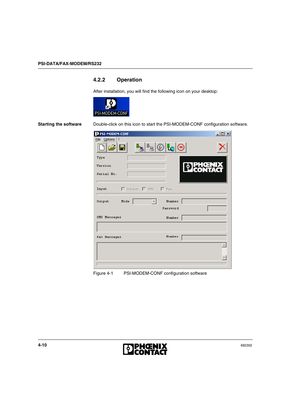 2 operation, Operation -10 | VEGA Phoenix PSI Data Fax Modem User Manual | Page 56 / 128