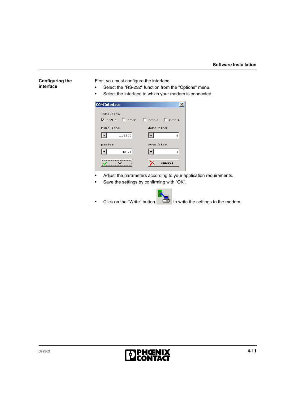 VEGA Phoenix PSI Data Fax Modem User Manual | Page 57 / 128