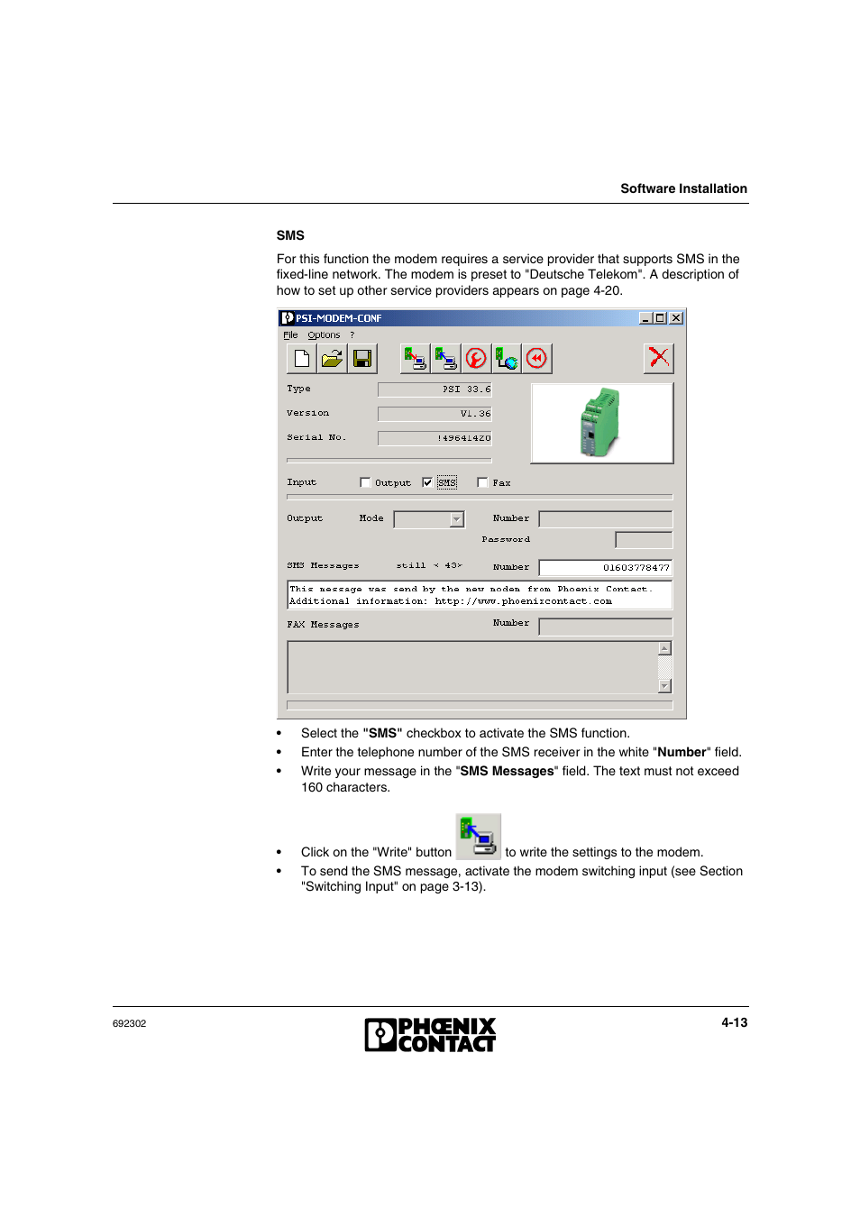 VEGA Phoenix PSI Data Fax Modem User Manual | Page 59 / 128