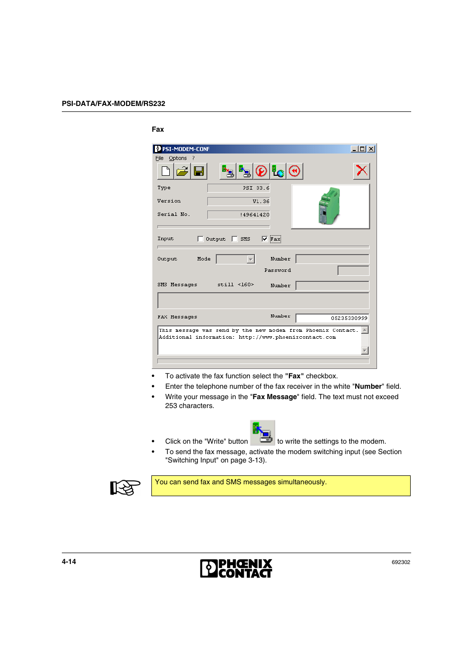 VEGA Phoenix PSI Data Fax Modem User Manual | Page 60 / 128