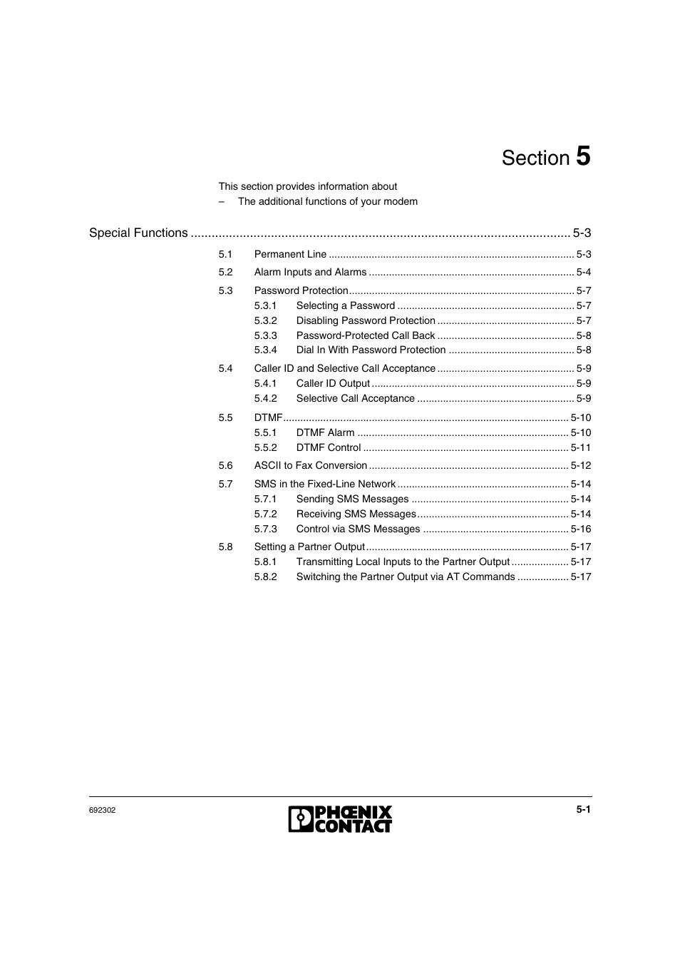 VEGA Phoenix PSI Data Fax Modem User Manual | Page 71 / 128