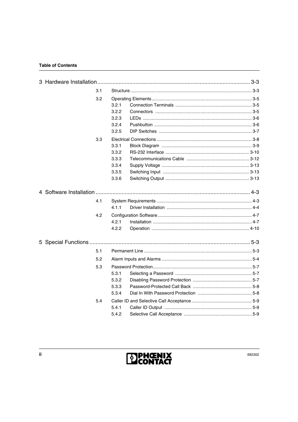 VEGA Phoenix PSI Data Fax Modem User Manual | Page 8 / 128
