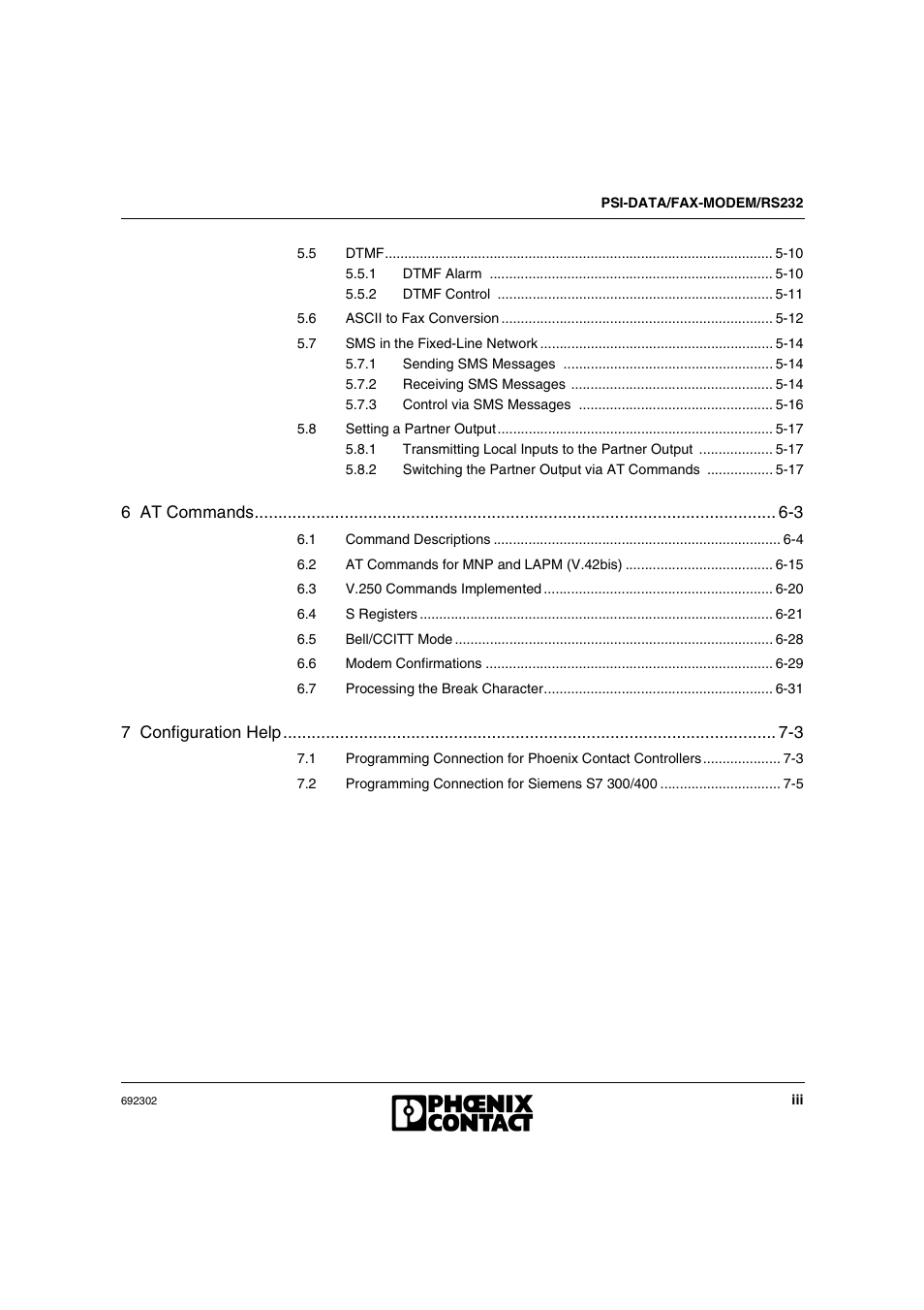 VEGA Phoenix PSI Data Fax Modem User Manual | Page 9 / 128