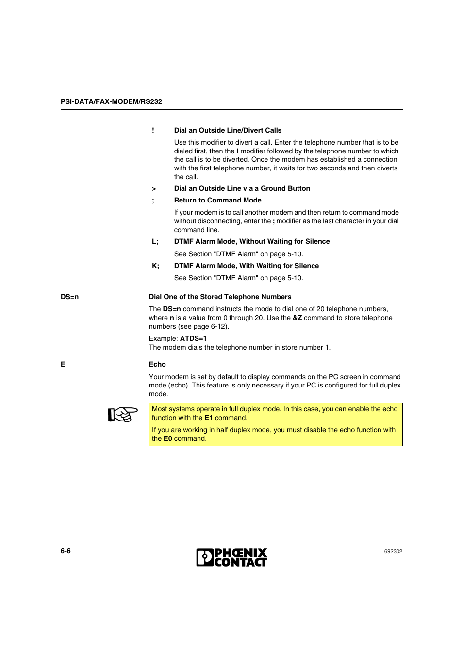 VEGA Phoenix PSI Data Fax Modem User Manual | Page 94 / 128