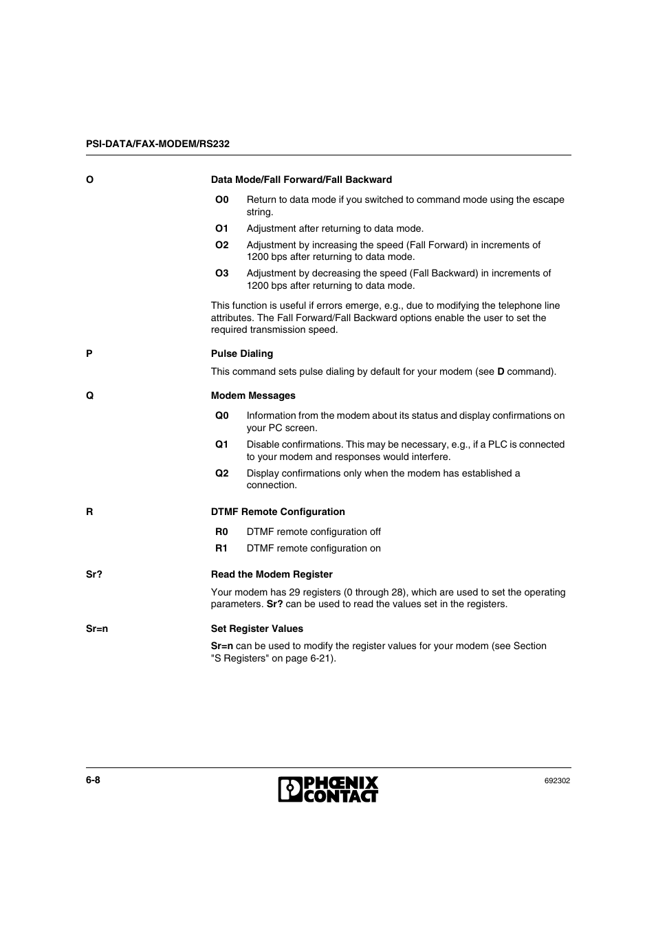 VEGA Phoenix PSI Data Fax Modem User Manual | Page 96 / 128