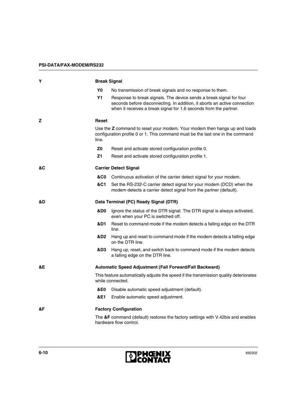 VEGA Phoenix PSI Data Fax Modem User Manual | Page 98 / 128