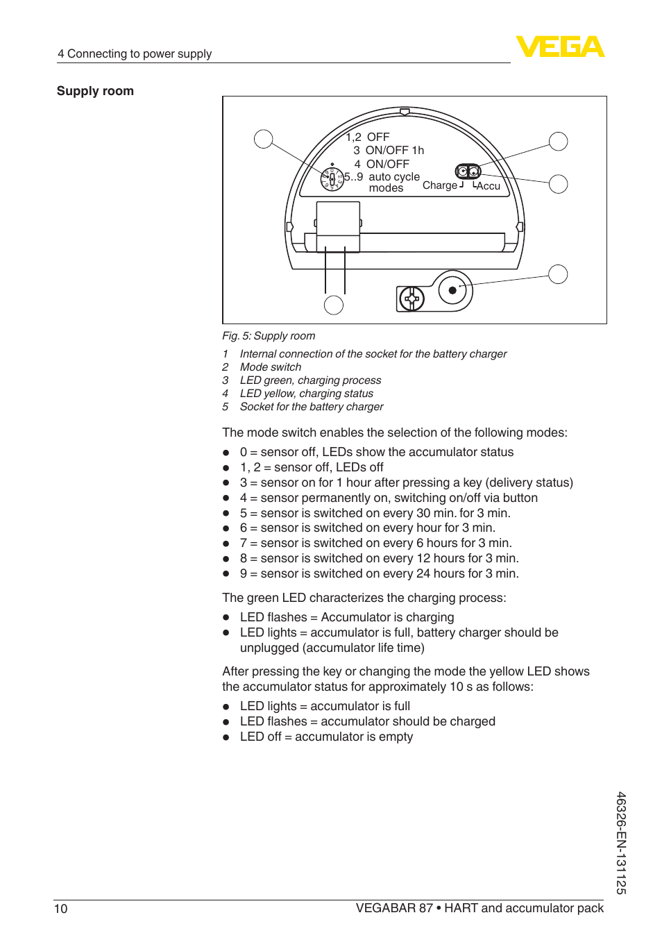 VEGA VEGABAR 87 HART and accumulator pack - Quick setup guide User Manual | Page 10 / 20