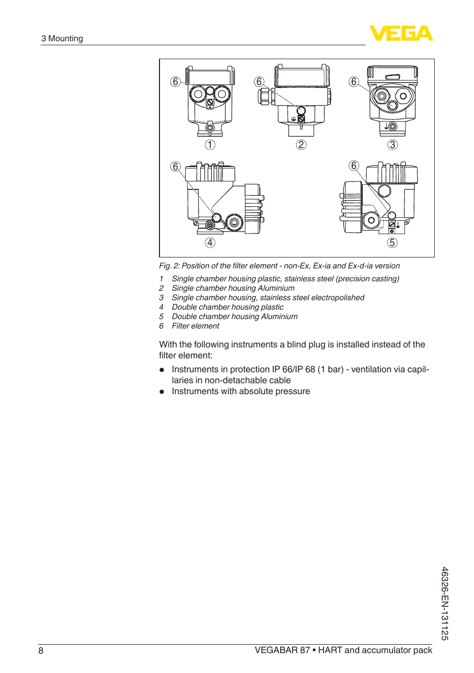 VEGA VEGABAR 87 HART and accumulator pack - Quick setup guide User Manual | Page 8 / 20