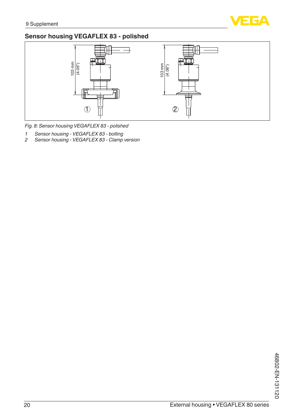 VEGA VEGAFLEX series 80 - External housing User Manual | Page 20 / 24