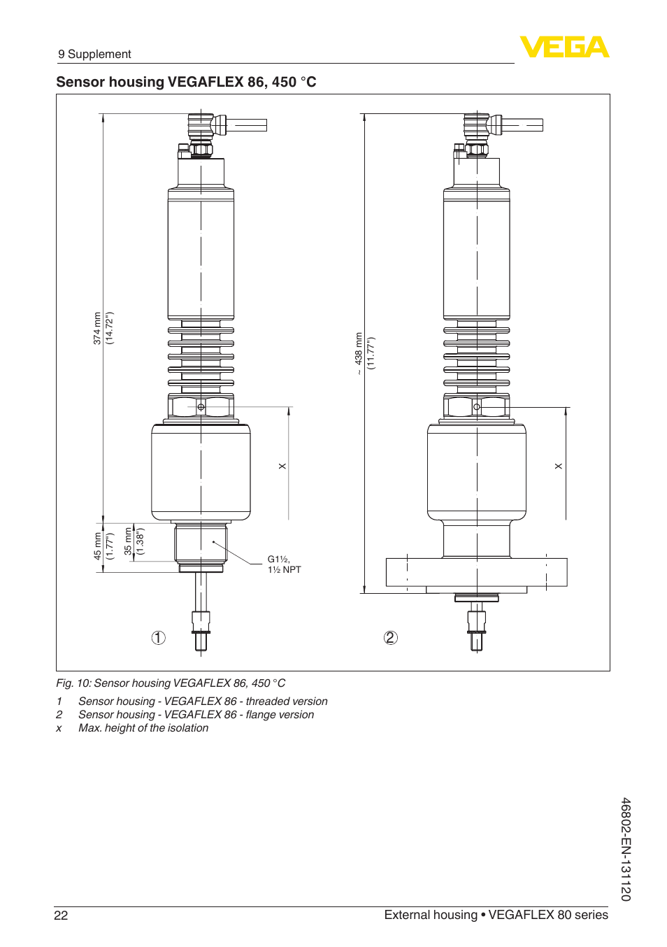 VEGA VEGAFLEX series 80 - External housing User Manual | Page 22 / 24