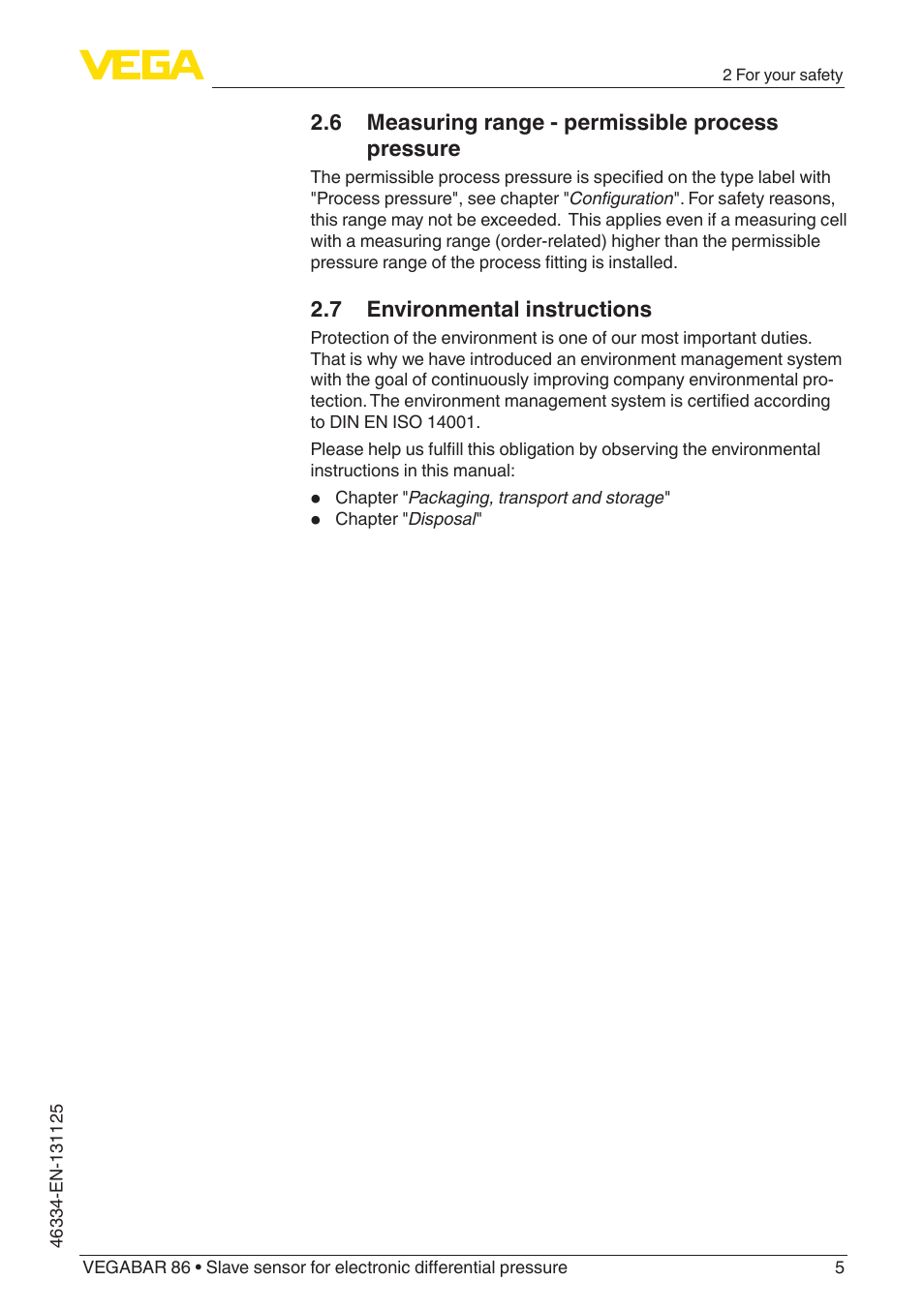 VEGA VEGABAR 86 Save sensor - Quick setup guide User Manual | Page 5 / 20
