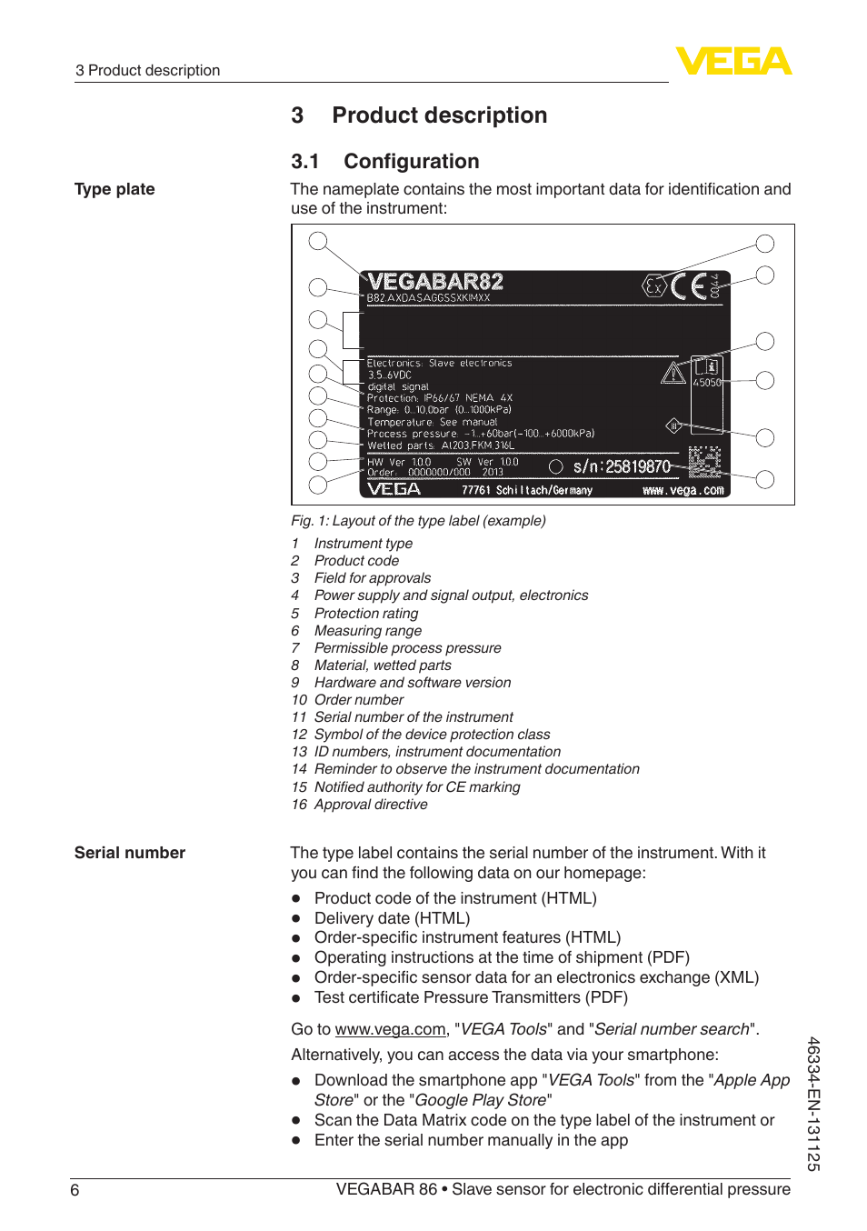 3 product description | VEGA VEGABAR 86 Save sensor - Quick setup guide User Manual | Page 6 / 20