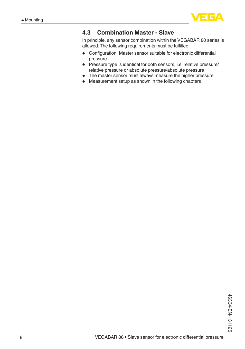 VEGA VEGABAR 86 Save sensor - Quick setup guide User Manual | Page 8 / 20