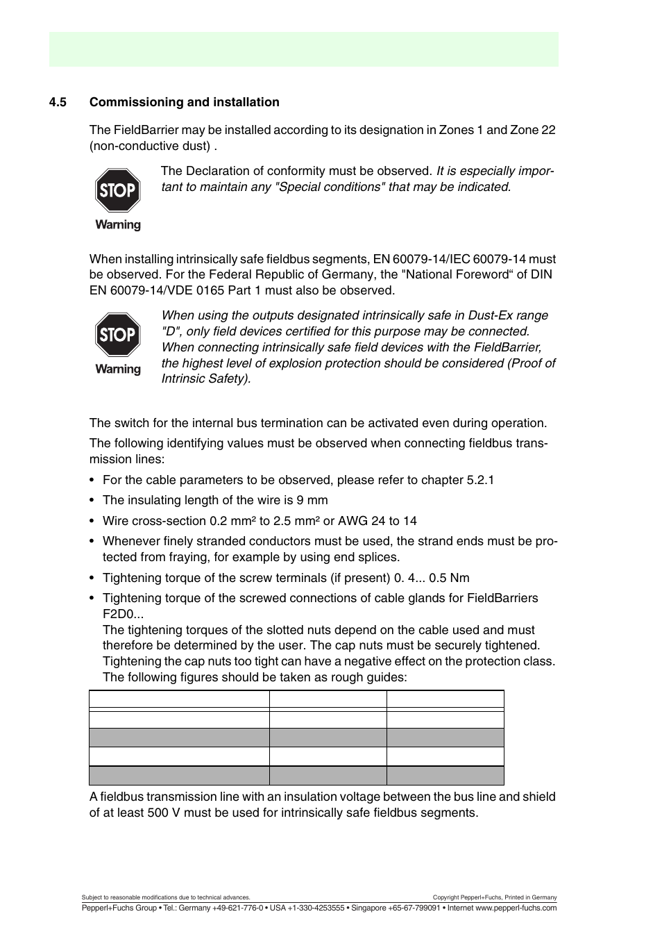Commissioning and installation, Fieldbarrier | VEGA FIELDBARRIER User Manual | Page 10 / 36