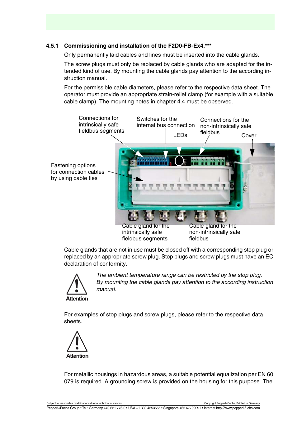 Commissioning and installation of the f2d0-fb-ex4, Fieldbarrier | VEGA FIELDBARRIER User Manual | Page 11 / 36