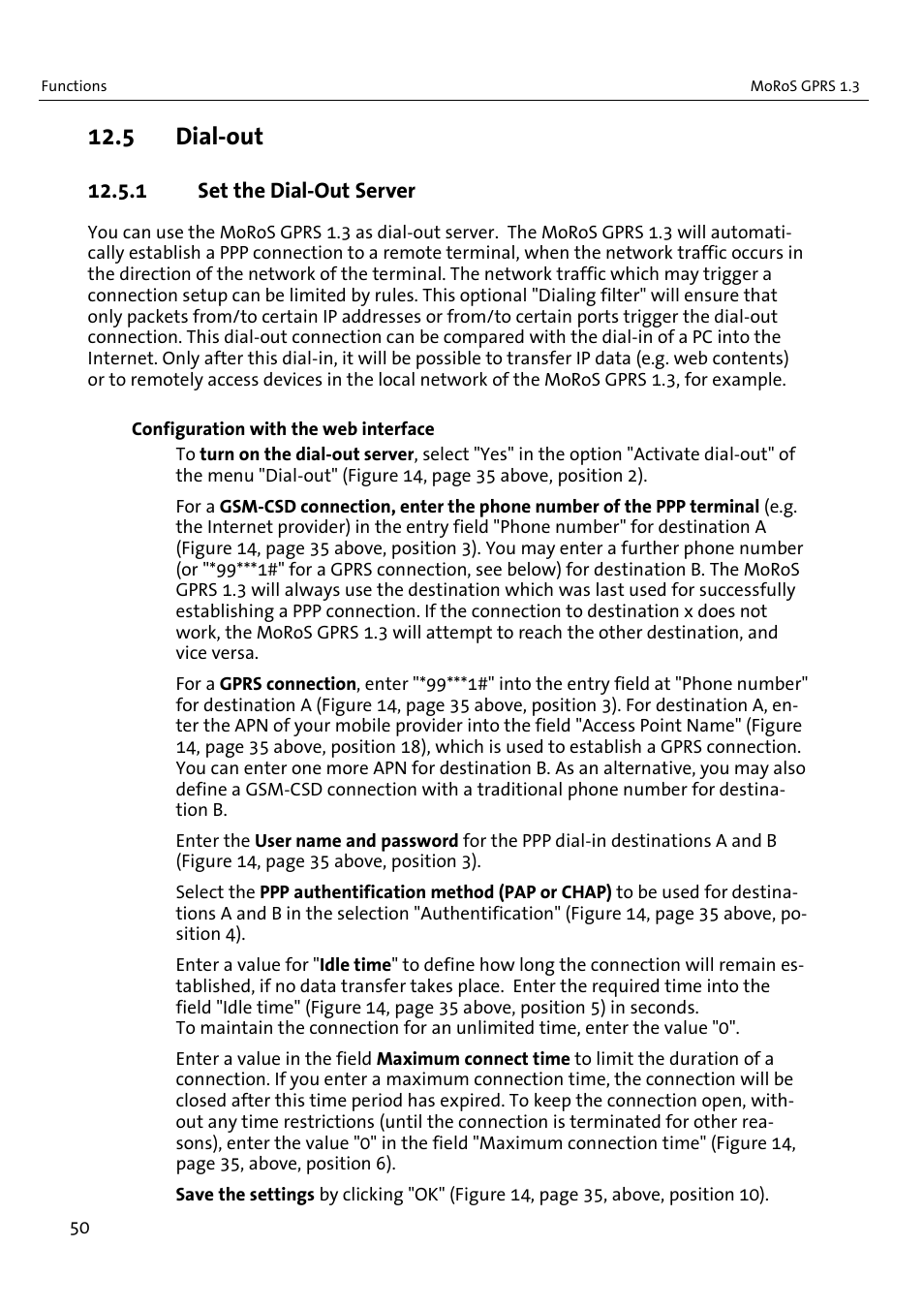 5 dial-out | VEGA MoRoS GPRS 1.3 User Manual | Page 50 / 82