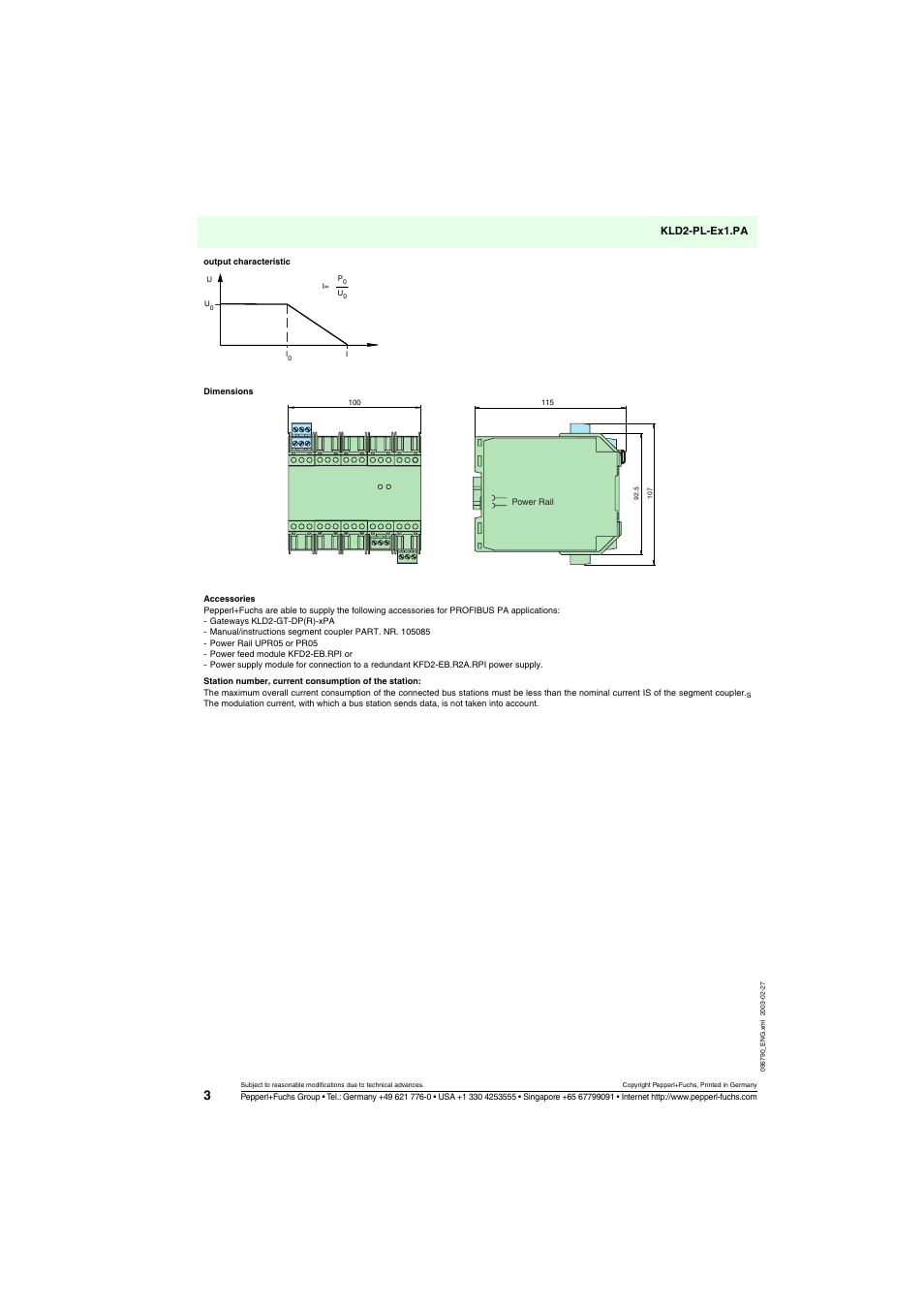 Kld2-pl-ex1.pa | VEGA KLD2-PL-Ex1.PA Power-Link for PROFIBUS DP-PA segment coupler SK2 User Manual | Page 3 / 3