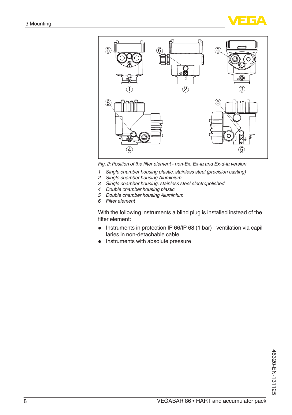 VEGA VEGABAR 86 HART and accumulator pack - Quick setup guide User Manual | Page 8 / 20