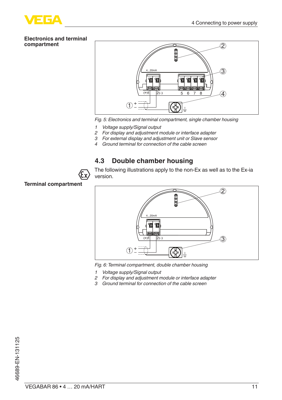 3 double chamber housing | VEGA VEGABAR 86 4 … 20 mA_HART - Quick setup guide User Manual | Page 11 / 20