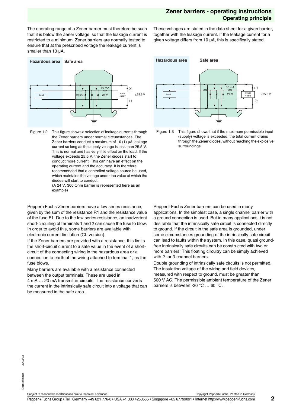 2zener barriers - operating instructions, Operating principle | VEGA Z728 Zener barriers User Manual | Page 2 / 23