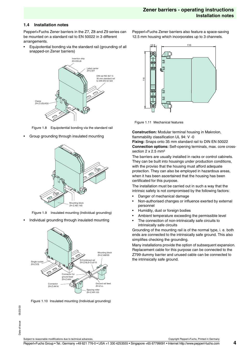4zener barriers - operating instructions | VEGA Z728 Zener barriers User Manual | Page 4 / 23