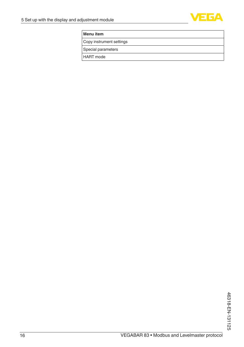 VEGA VEGABAR 83 Modbus and Levelmaster protocol - Quick setup guide User Manual | Page 16 / 20