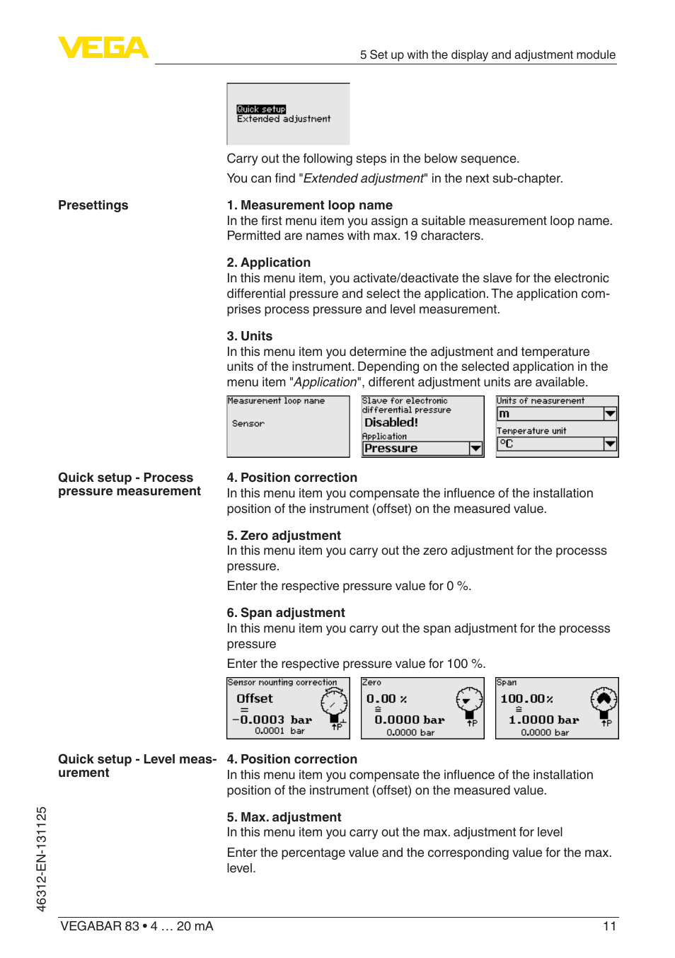 VEGA VEGABAR 83 4 … 20 mA - Quick setup guide User Manual | Page 11 / 16