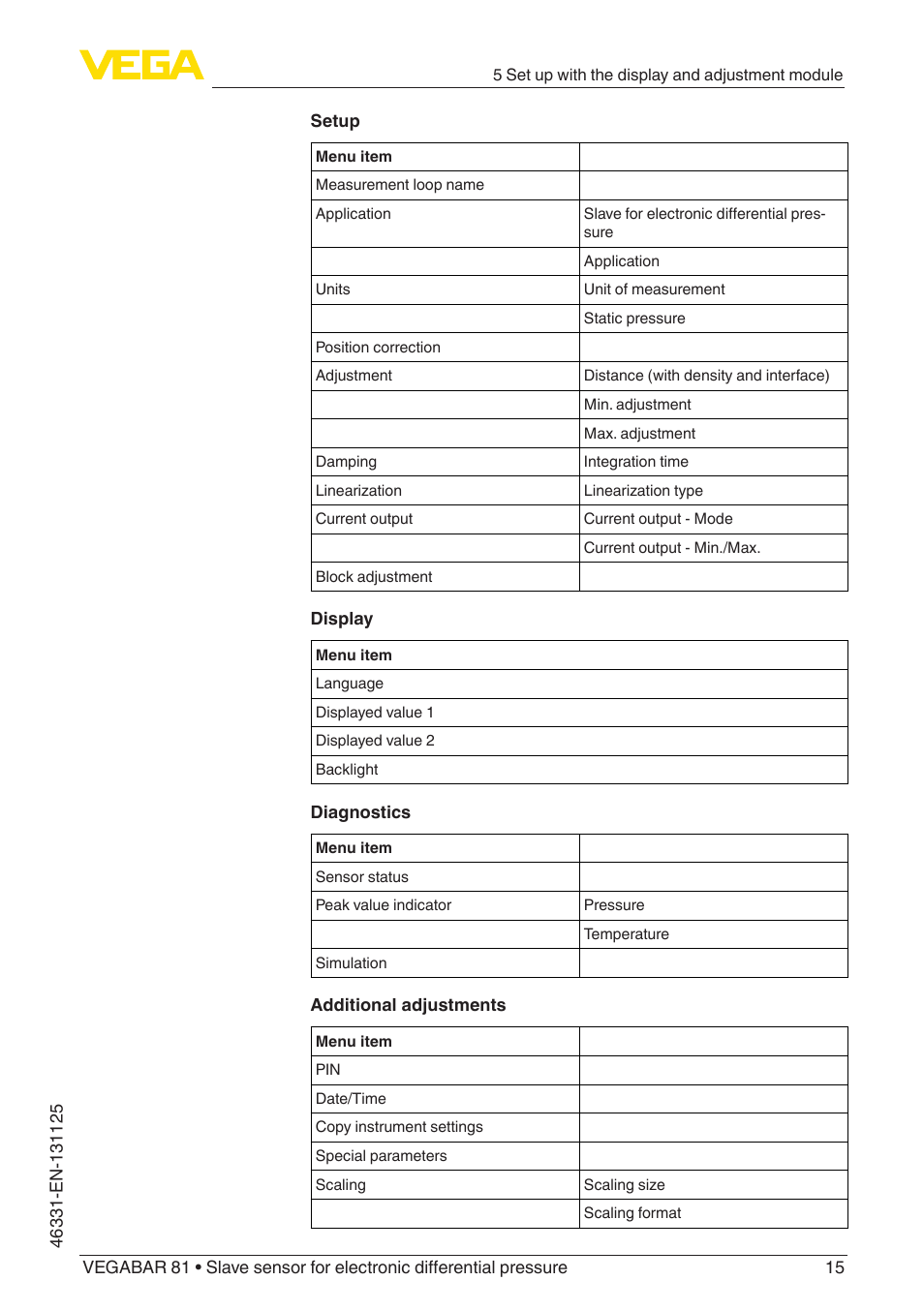 VEGA VEGABAR 81 Save sensor - Quick setup guide User Manual | Page 15 / 20