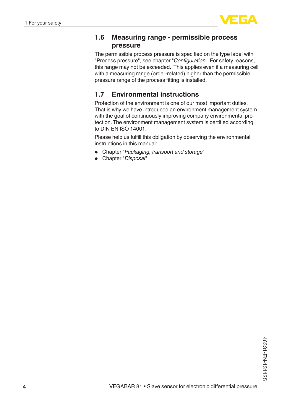 VEGA VEGABAR 81 Save sensor - Quick setup guide User Manual | Page 4 / 20
