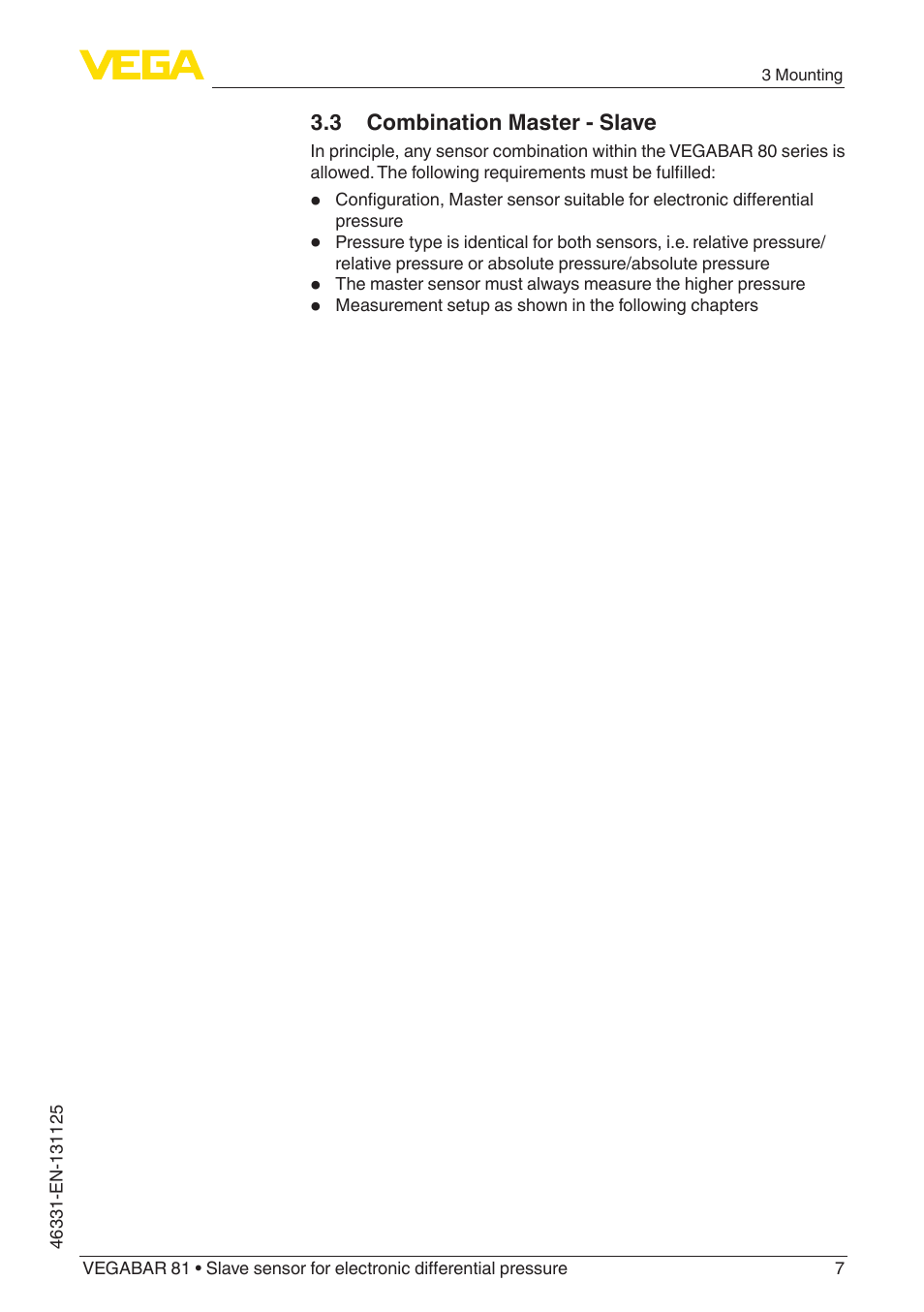 VEGA VEGABAR 81 Save sensor - Quick setup guide User Manual | Page 7 / 20