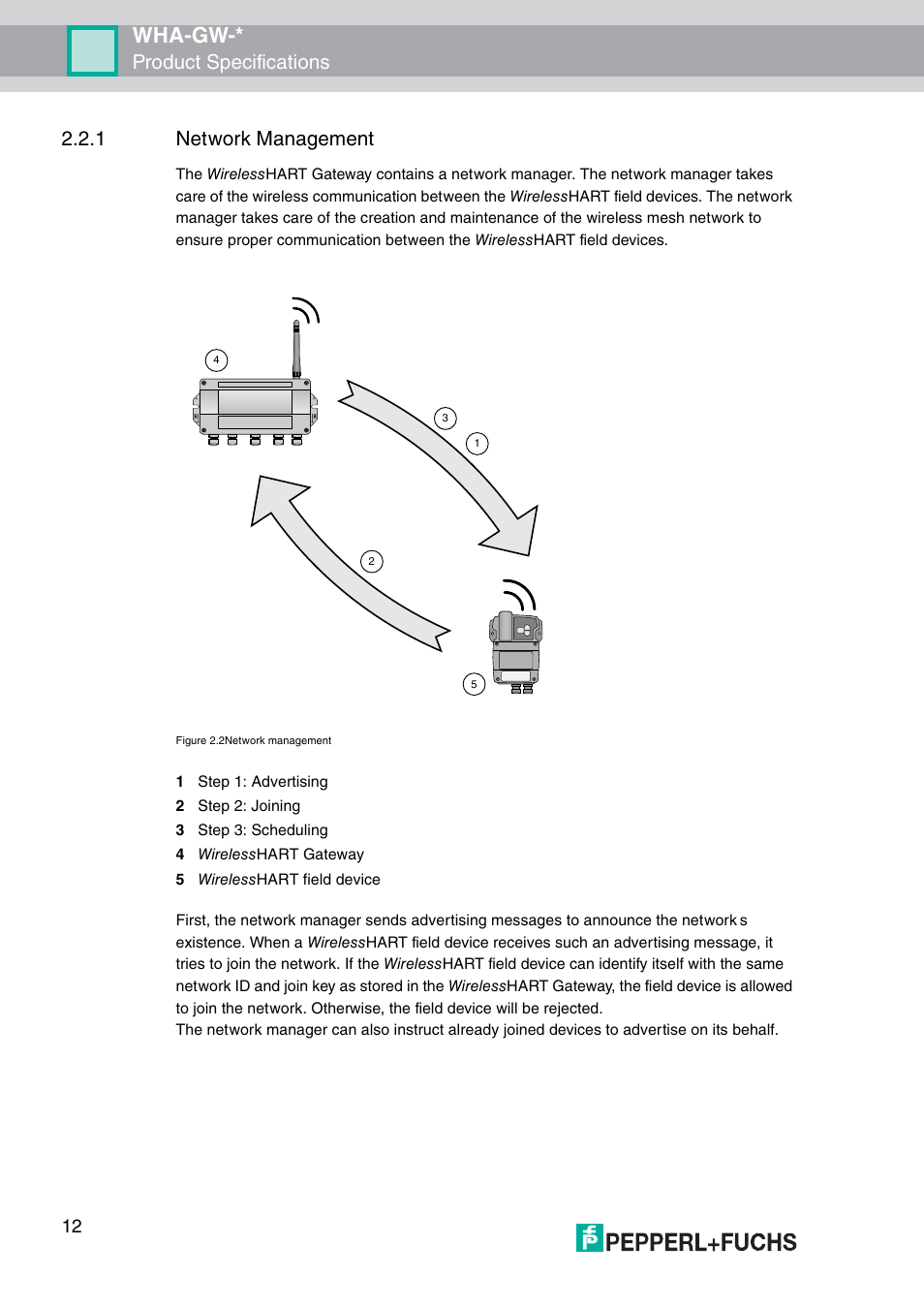 Wha-gw, Product specifications 2.2.1 network management | VEGA WHA-GW-WIRELESSHART GATEWAY User Manual | Page 12 / 96