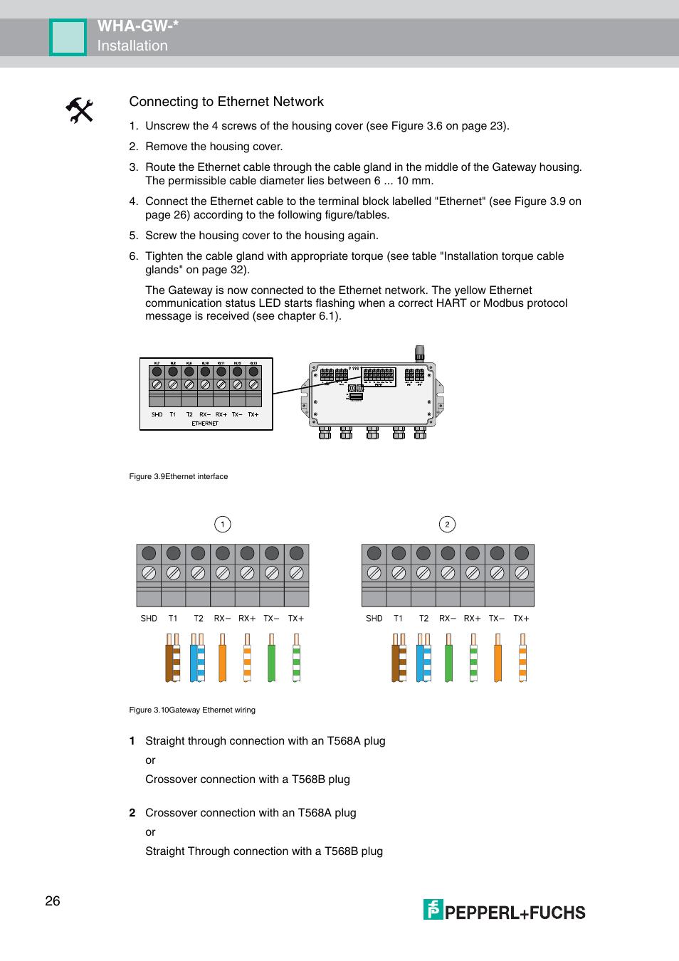 Wha-gw, Installation, Connecting to ethernet network | VEGA WHA-GW-WIRELESSHART GATEWAY User Manual | Page 26 / 96