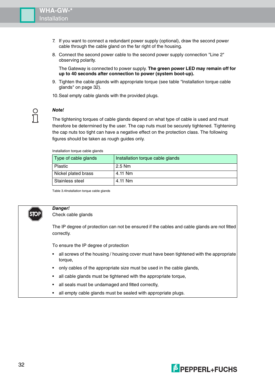 Wha-gw, Installation | VEGA WHA-GW-WIRELESSHART GATEWAY User Manual | Page 32 / 96