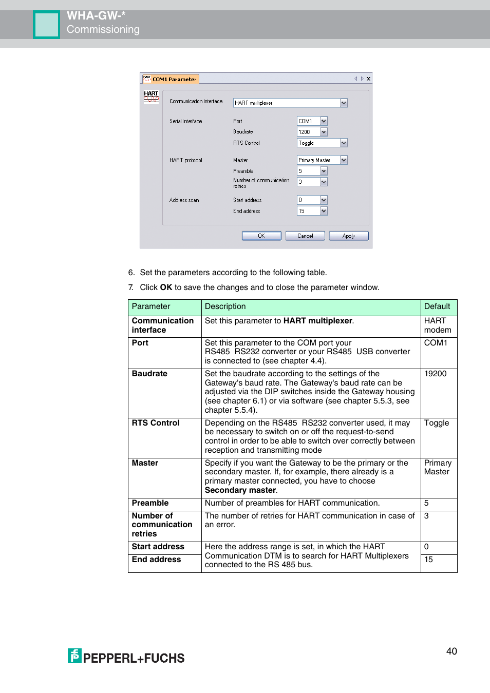 Wha-gw, Commissioning | VEGA WHA-GW-WIRELESSHART GATEWAY User Manual | Page 40 / 96