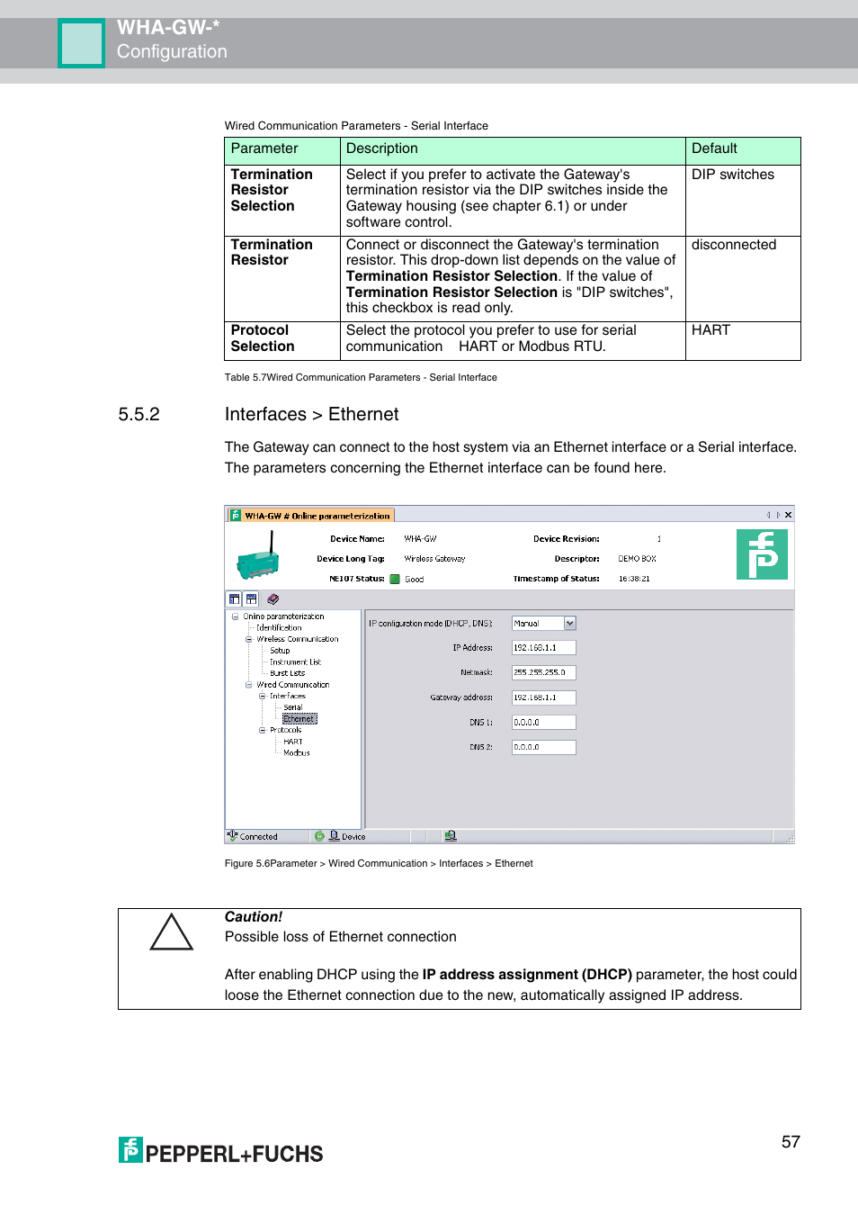 Wha-gw, Configuration, 2 interfaces > ethernet | VEGA WHA-GW-WIRELESSHART GATEWAY User Manual | Page 57 / 96