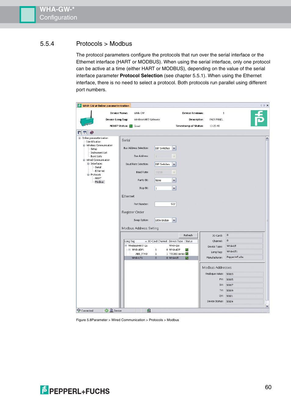 R 5.5.4), Wha-gw, Configuration | 4 protocols > modbus | VEGA WHA-GW-WIRELESSHART GATEWAY User Manual | Page 60 / 96