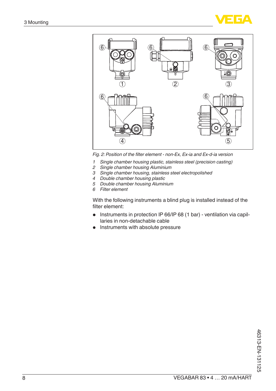 VEGA VEGABAR 83 4 … 20 mA_HART - Quick setup guide User Manual | Page 8 / 20