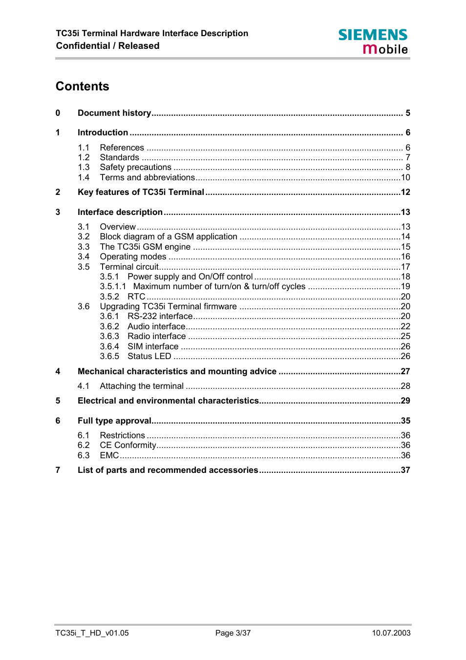 Siemens TC35i User Manual | Page 3 / 37