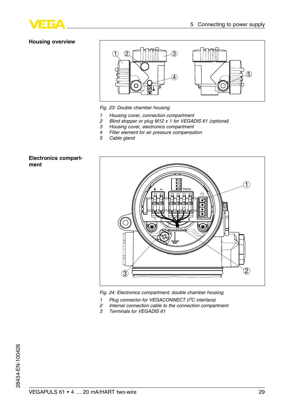 VEGA VEGAPULS 61 (≥ 2.0.0 - ≤ 3.8) 4 … 20 mA__HART two-wire User Manual | Page 29 / 72
