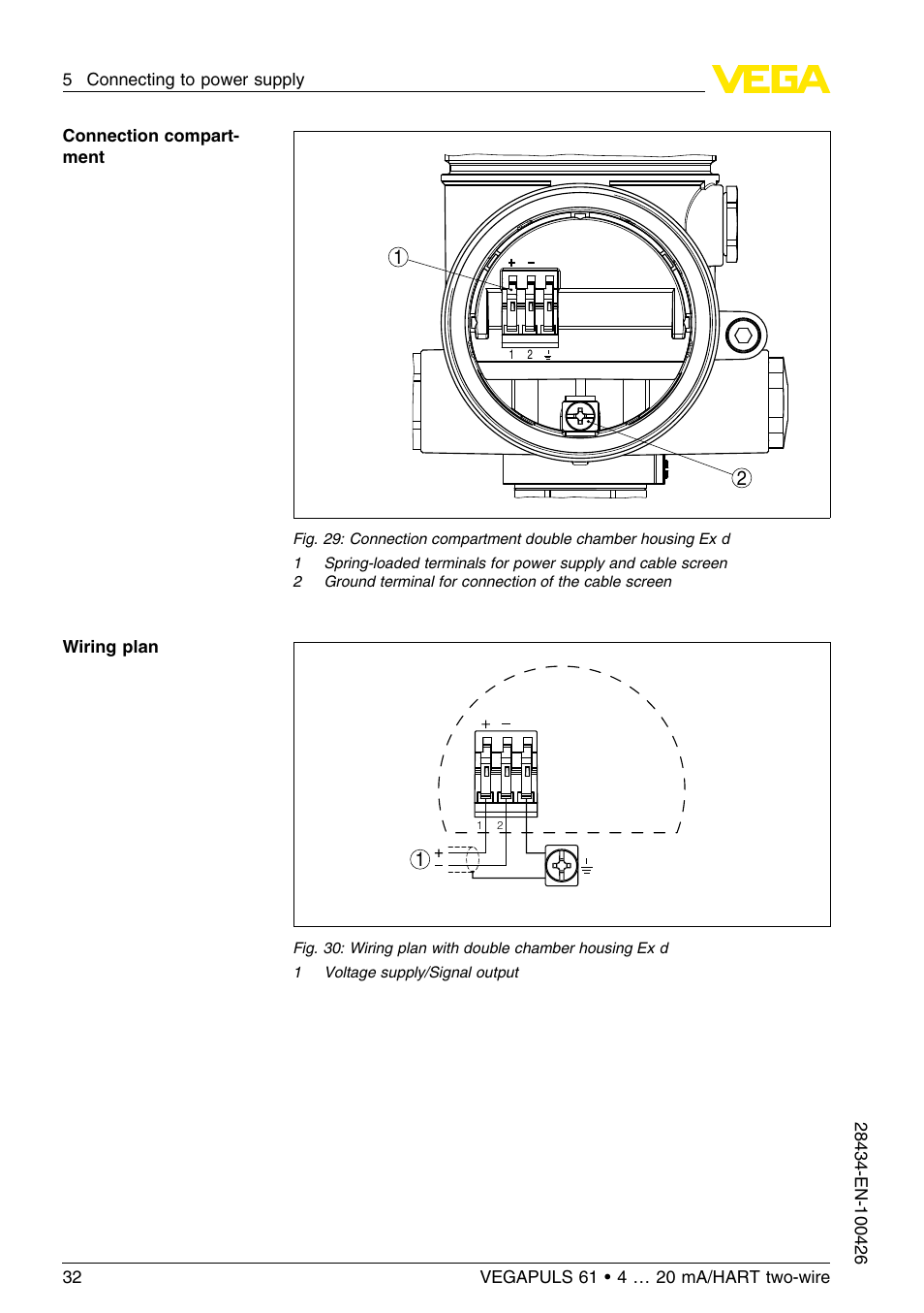 VEGA VEGAPULS 61 (≥ 2.0.0 - ≤ 3.8) 4 … 20 mA__HART two-wire User Manual | Page 32 / 72