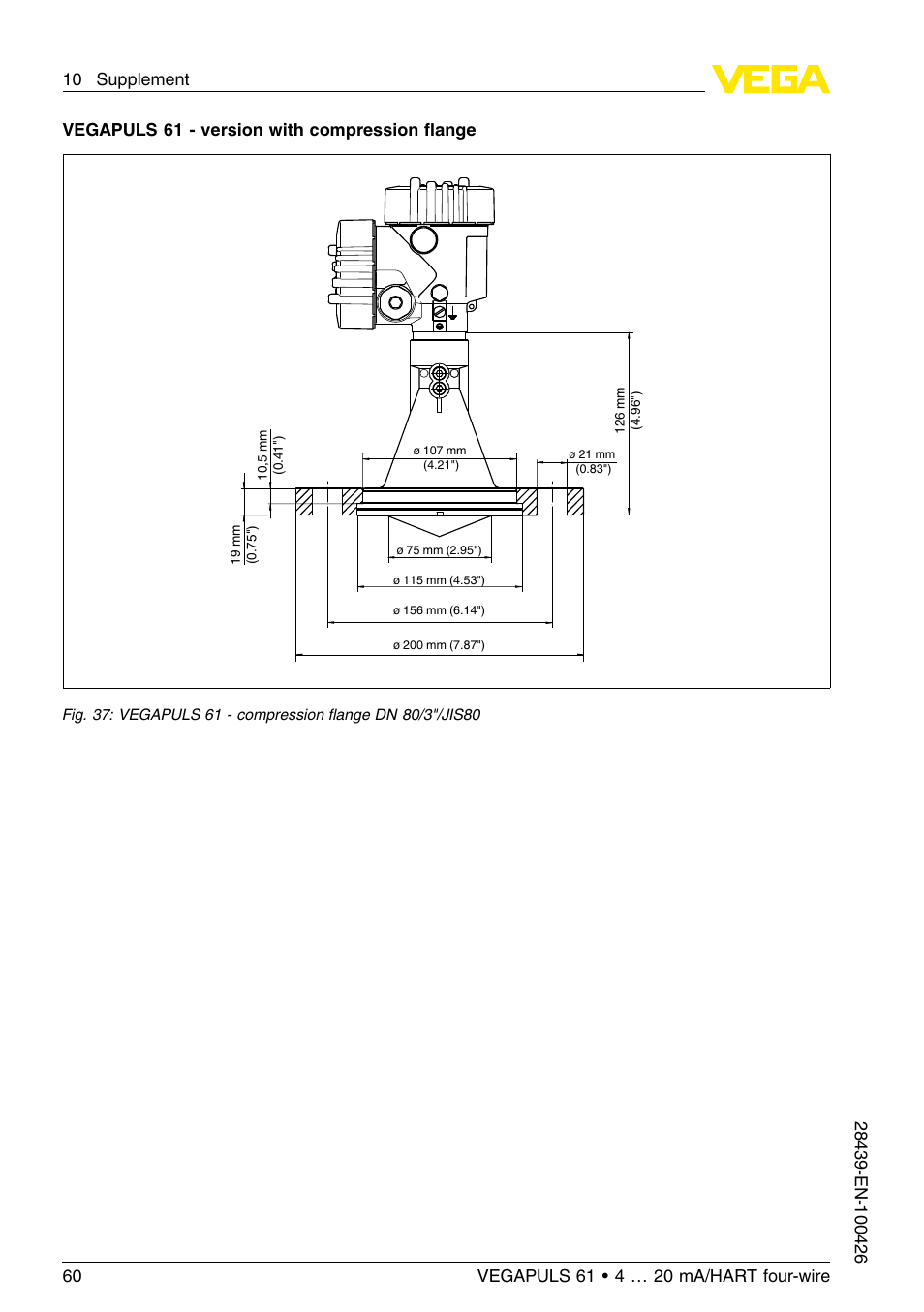 VEGA VEGAPULS 61 (≥ 2.0.0 - ≤ 3.8) 4 … 20 mA__HART four-wire User Manual | Page 60 / 64
