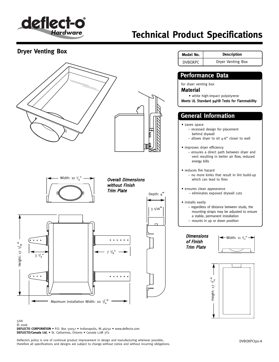 Deflecto DVBOXPC User Manual | 1 page